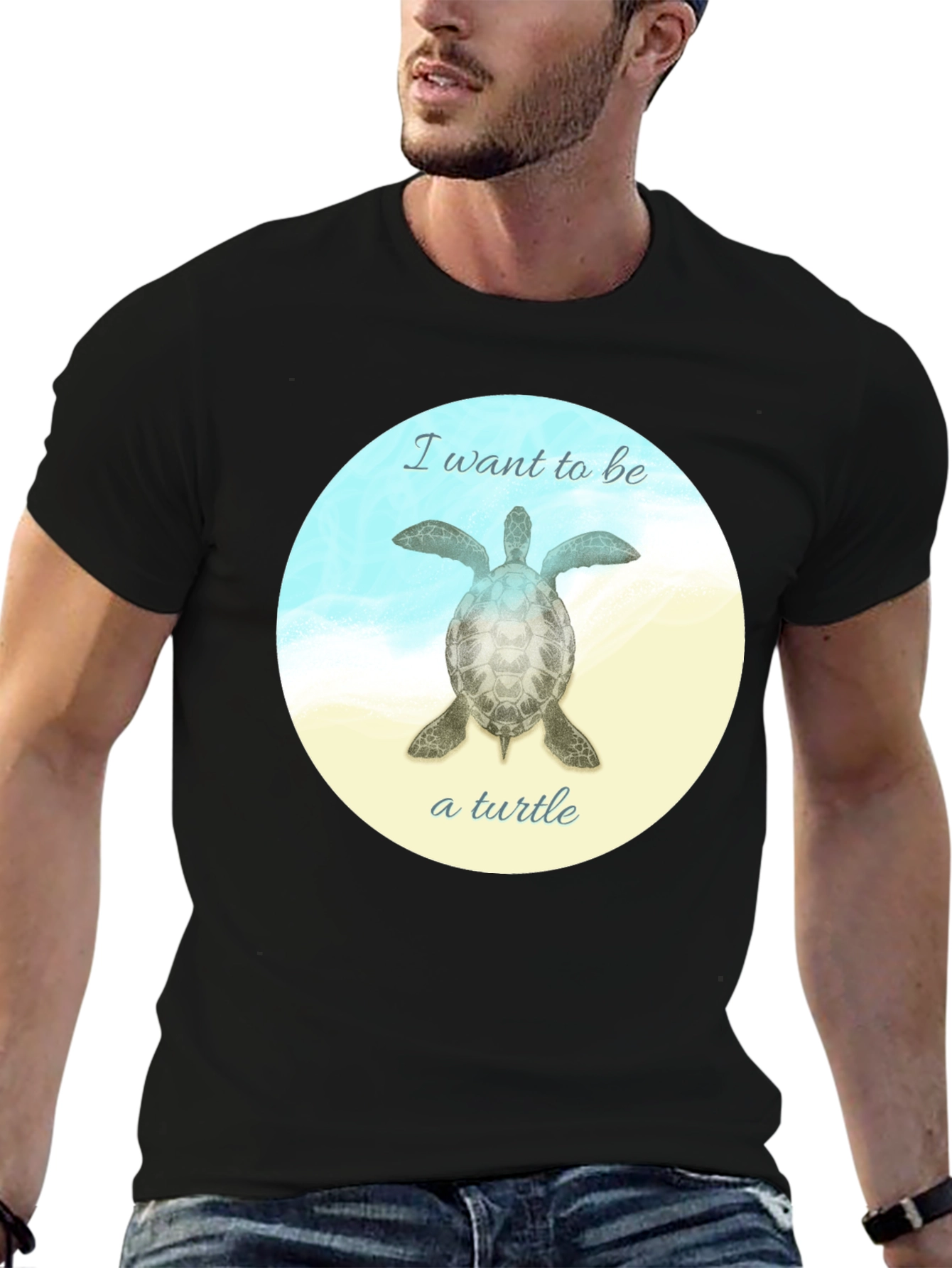 I Want to Be a Turtle T-Shirt - Black