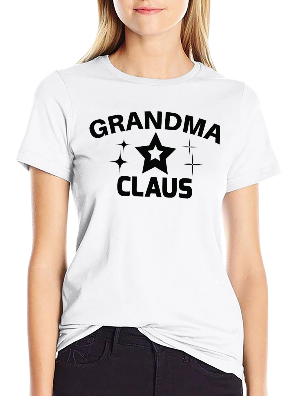 Grandma Claus Graphic Tee - Black Holiday Shirt
