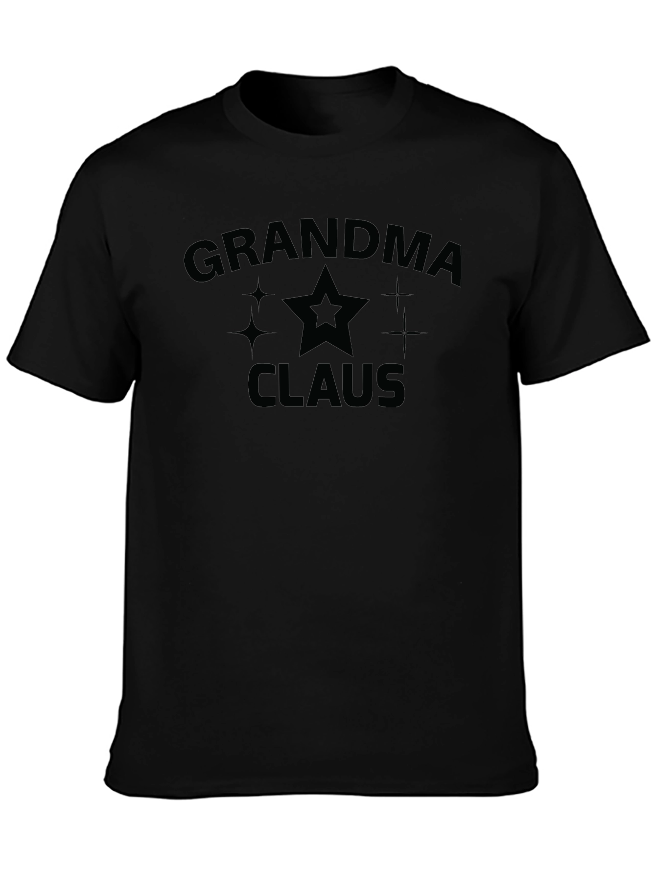 Grandma Claus Graphic Tee - Black Holiday Shirt
