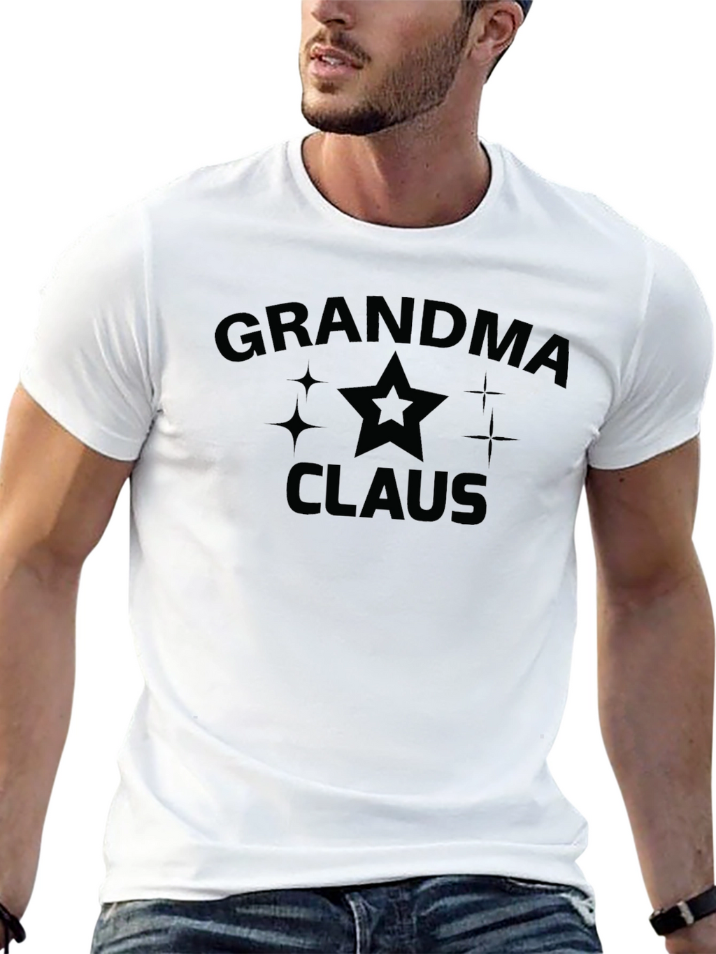 Grandma Claus Graphic Tee - Black Holiday Shirt
