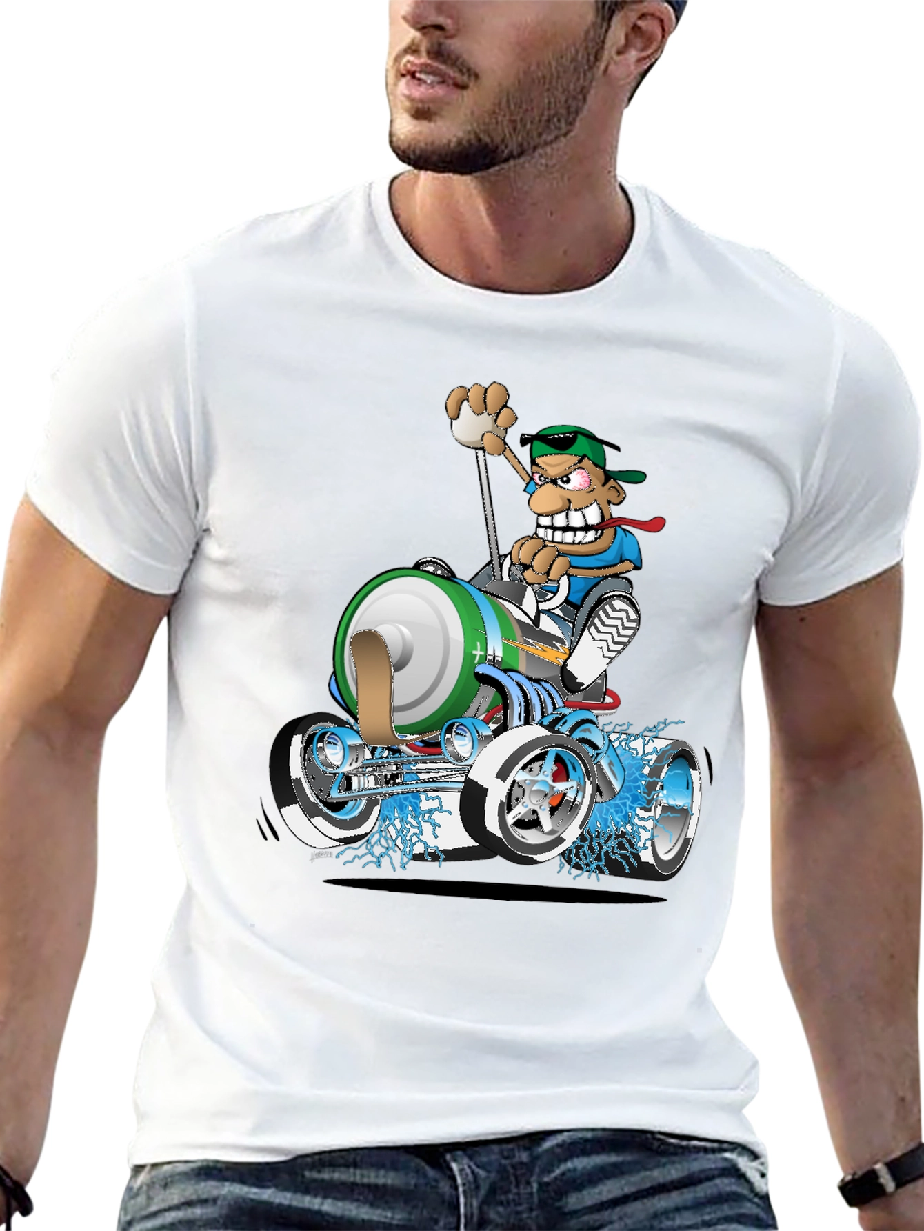 Cartoon Race Car T-Shirt