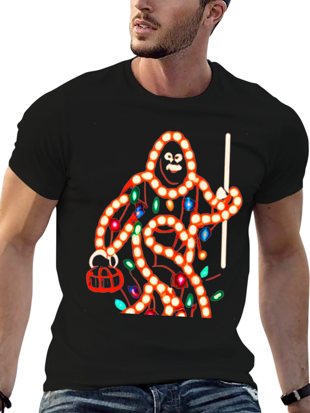 Sasquatch Christmas Lights T-Shirt