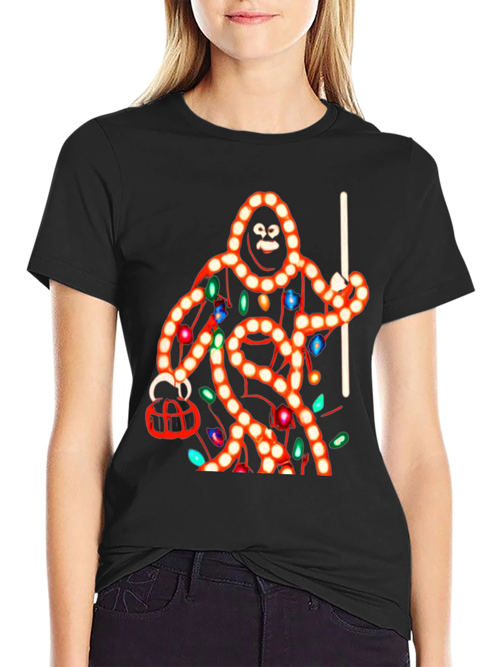Sasquatch Christmas Lights T-Shirt
