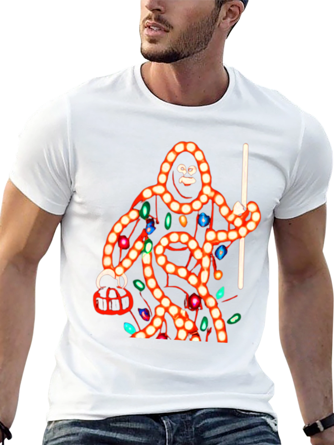 Sasquatch Christmas Lights T-Shirt