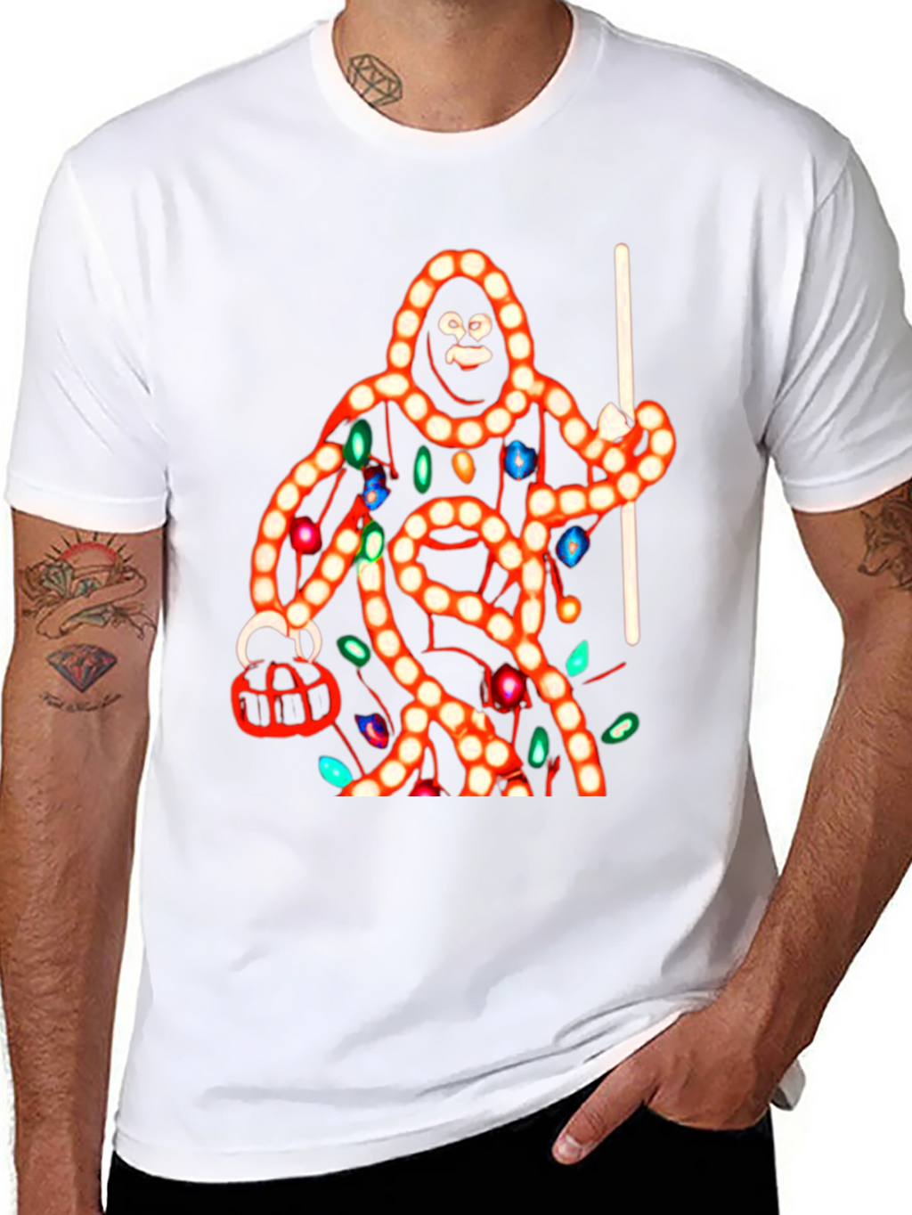 Sasquatch Christmas Lights T-Shirt