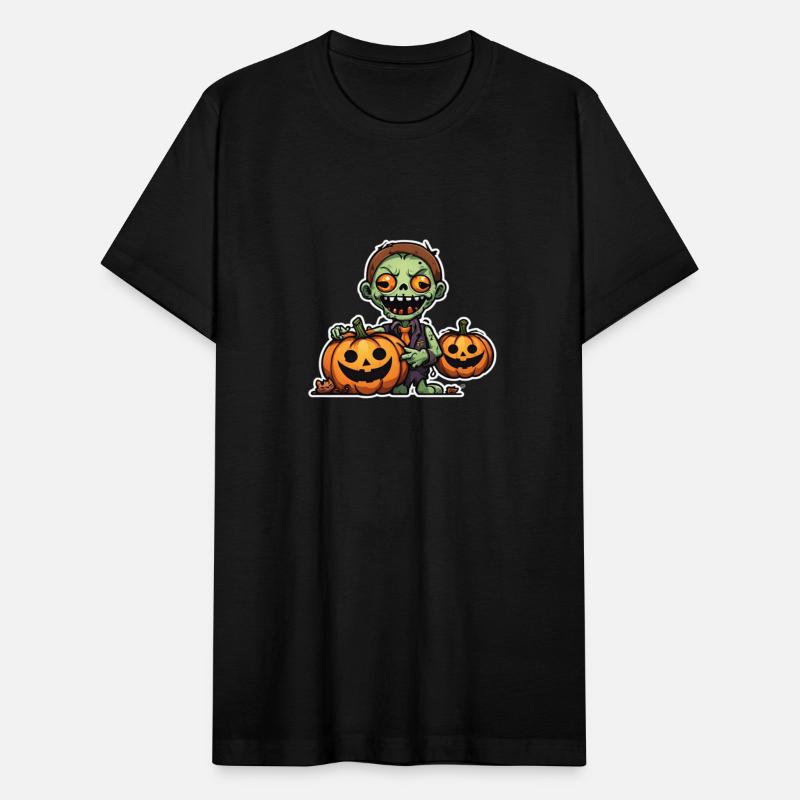 Zombie Boy with Halloween Pumpkin