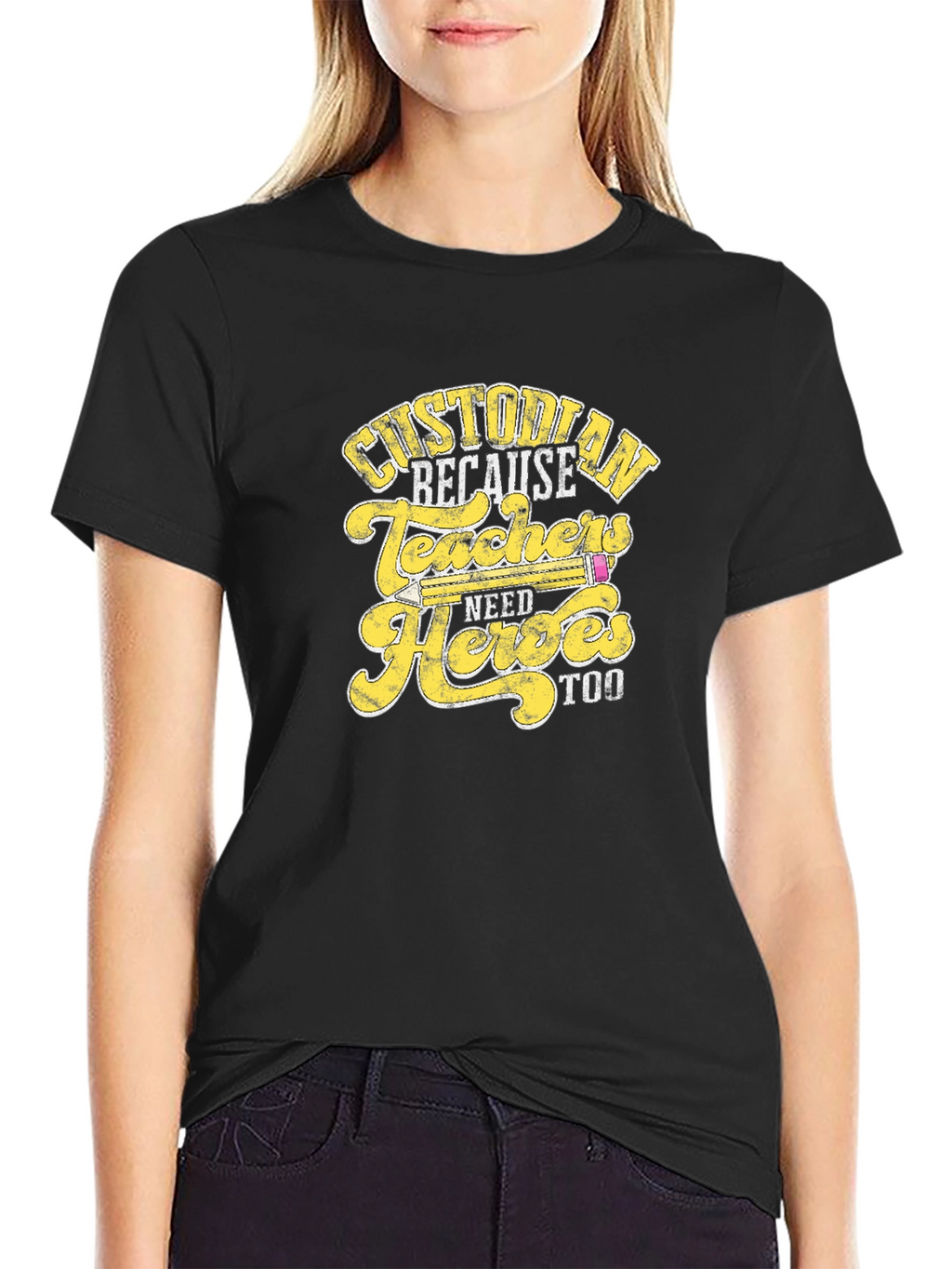 Custodian Because Teachers Need Heroes Too T-Shirt