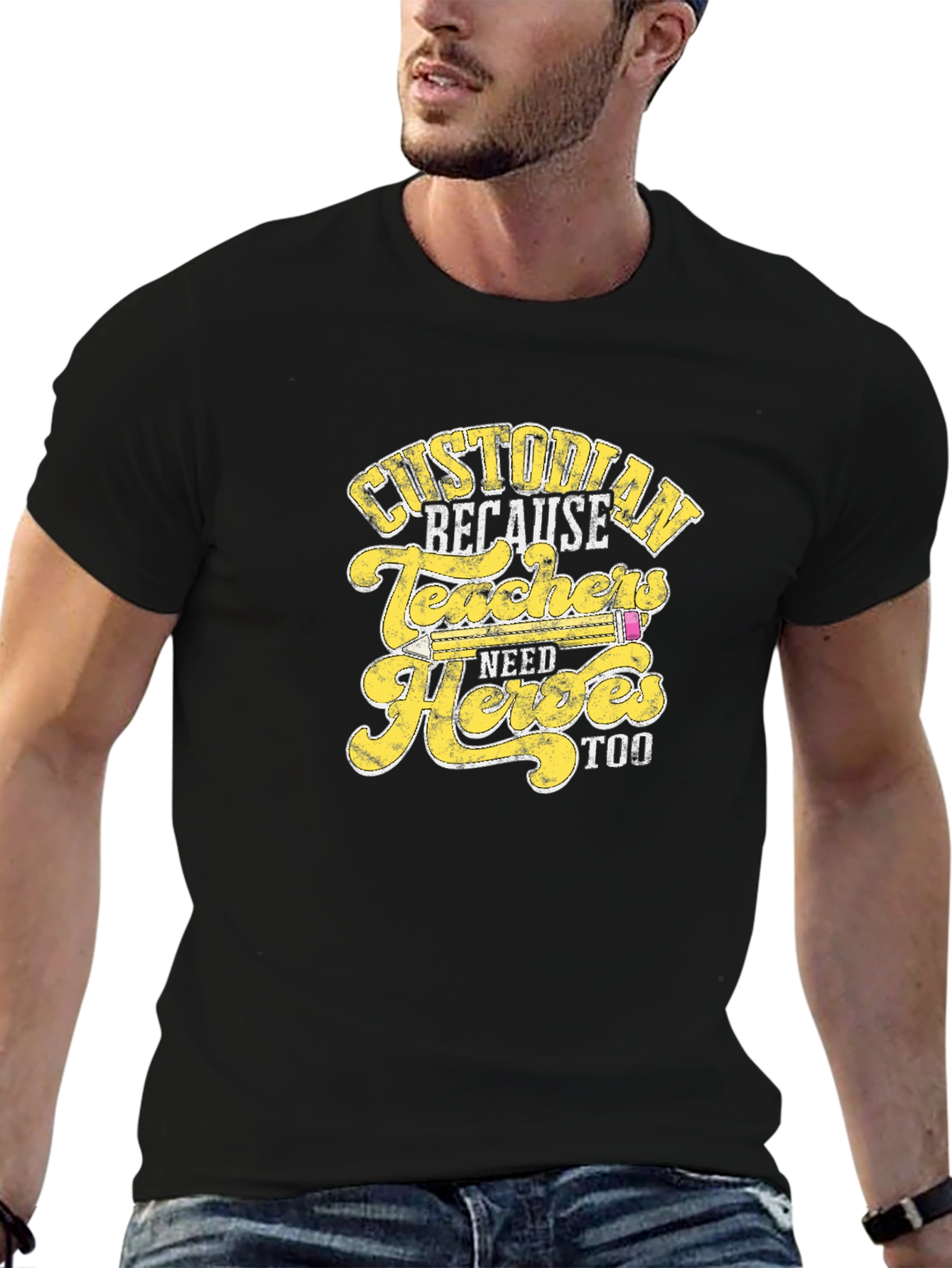 Custodian Because Teachers Need Heroes Too T-Shirt