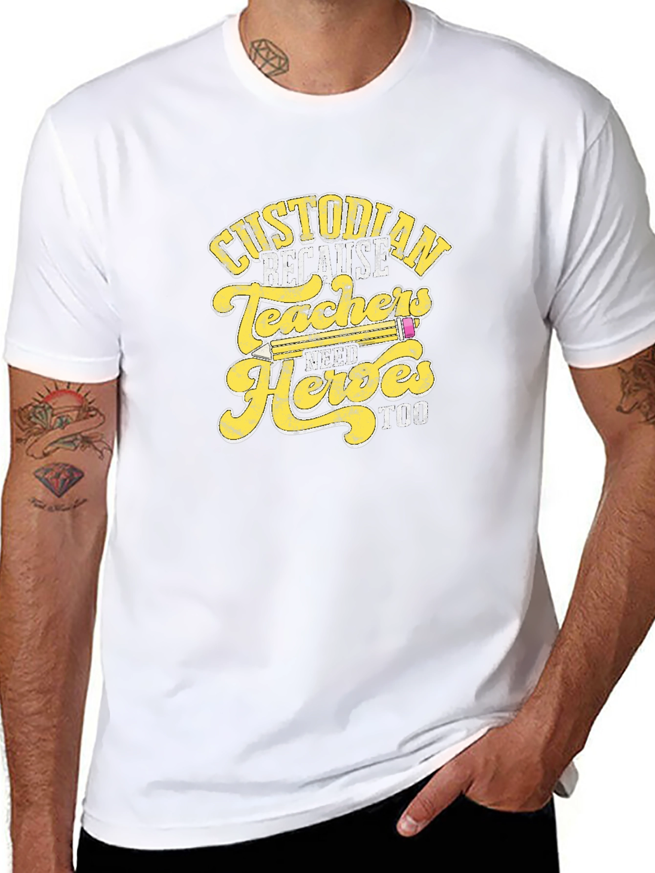 Custodian Because Teachers Need Heroes Too T-Shirt