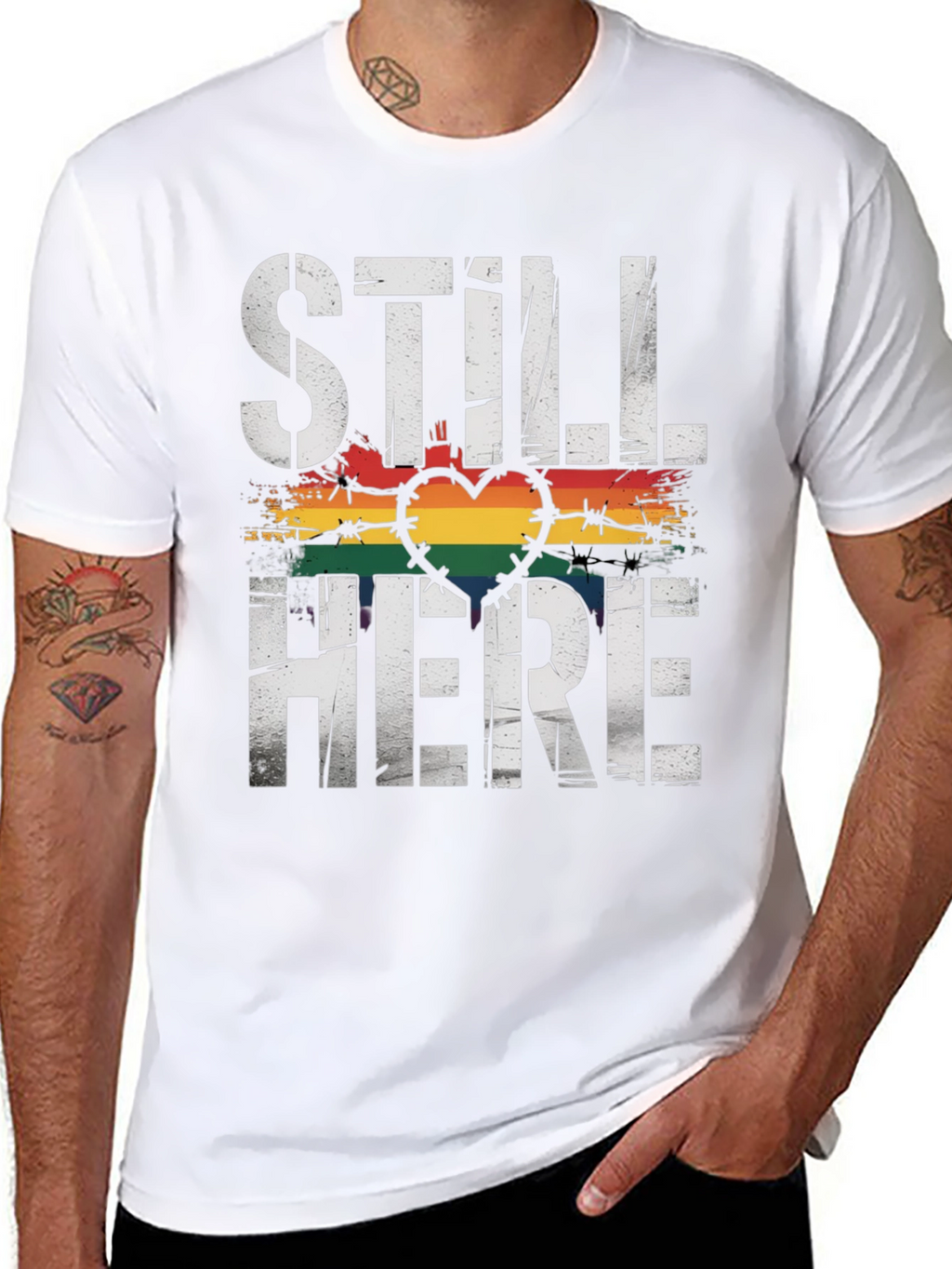 Still Here Pride LGBTQ+ Graphic Tee
