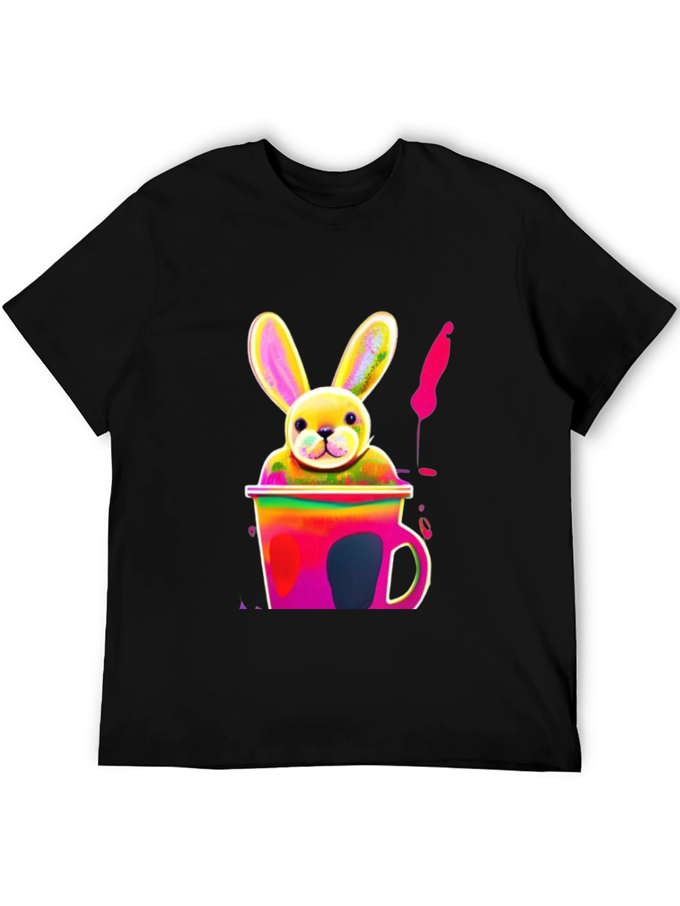 Bunny in a Cup Graphic Tee - Fun & Colorful Design