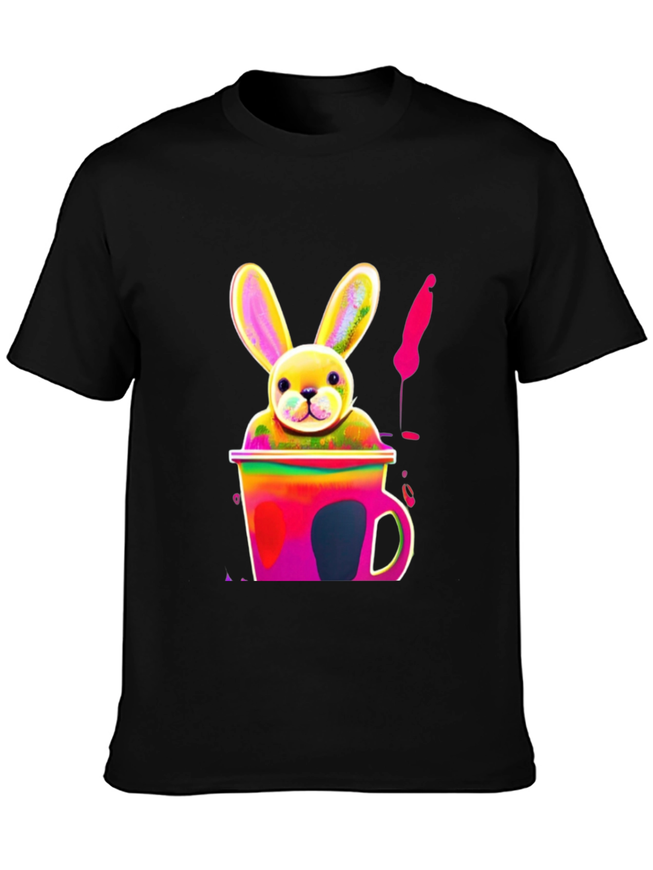 Bunny in a Cup Graphic Tee - Fun & Colorful Design