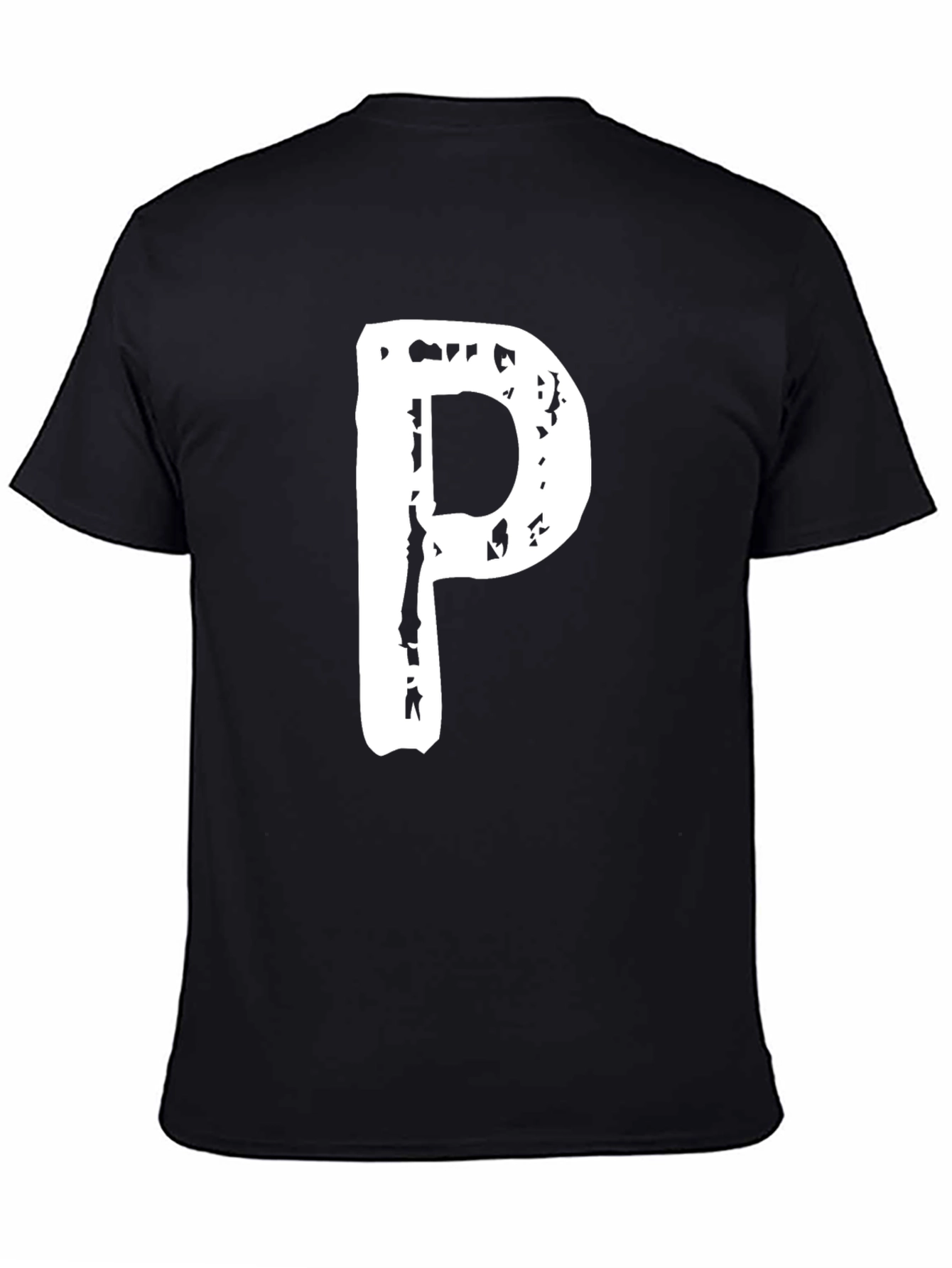 Letter P Graphic Black T-Shirt