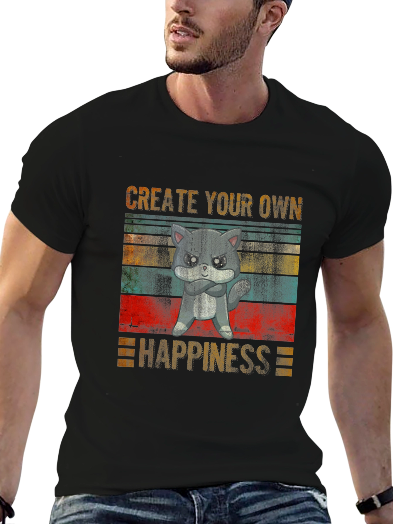 Create Your Own Happiness Grumpy Cat T-Shirt