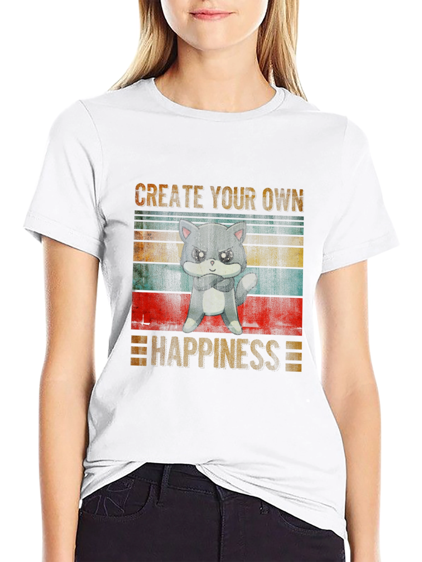 Create Your Own Happiness Grumpy Cat T-Shirt