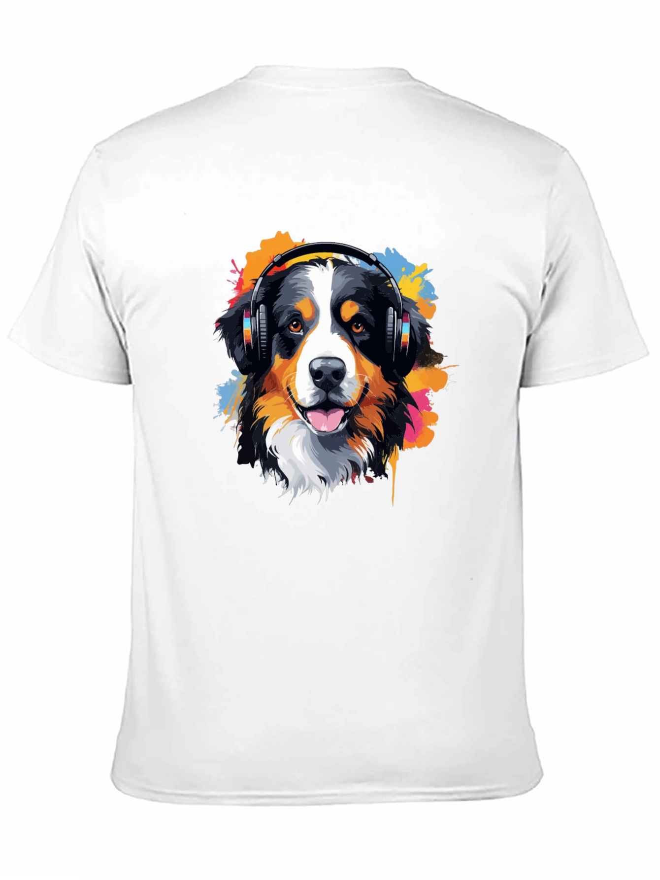 Dog DJ T-Shirt - Colorful Headphones Design