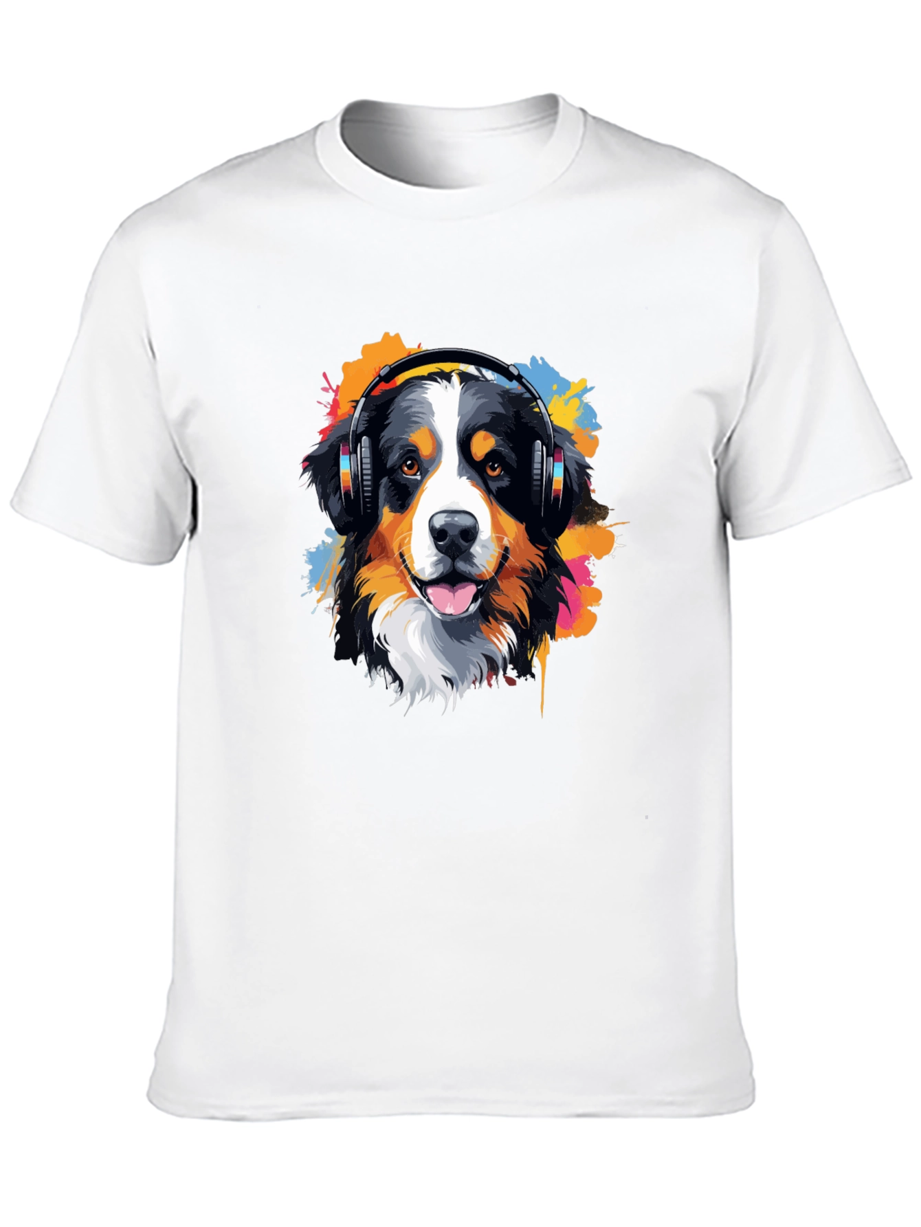 Dog DJ T-Shirt - Colorful Headphones Design