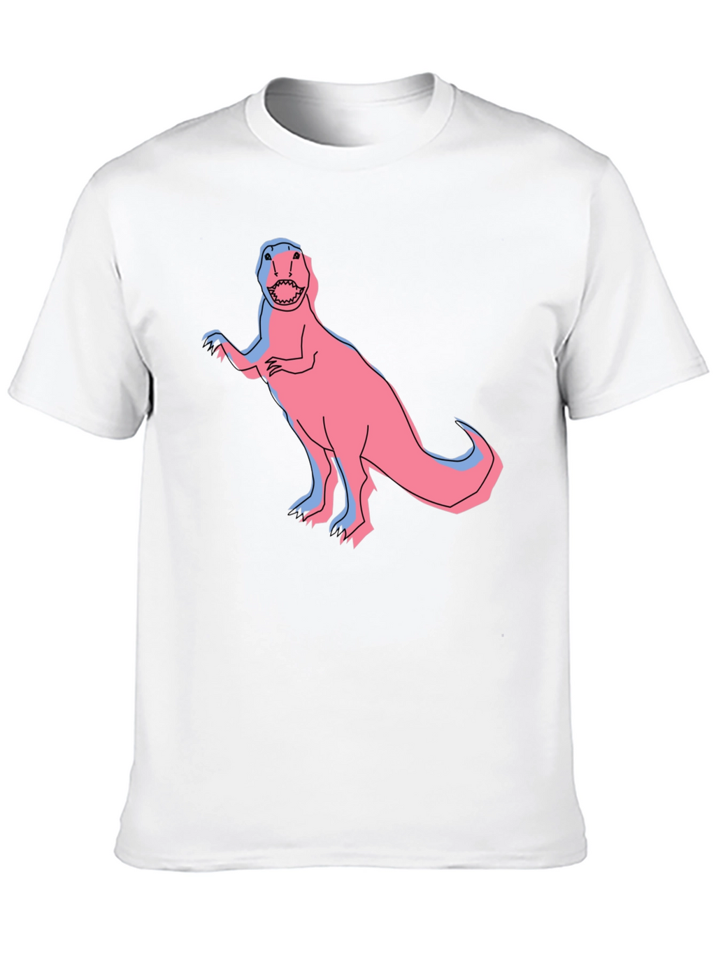 Dino Graphic Tee - Pink & Blue T-Rex