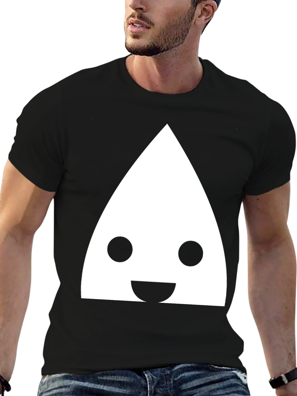 Fun Triangle Face Black T-Shirt