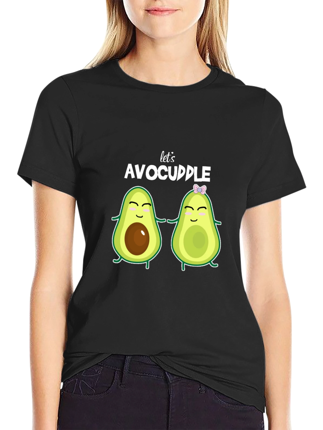 Lets Avocuddle Black T-Shirt