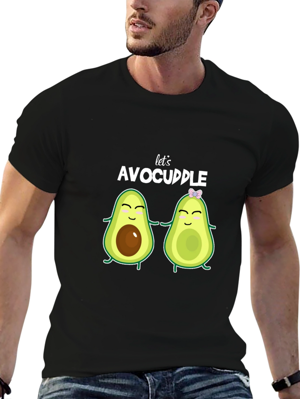 Lets Avocuddle Black T-Shirt