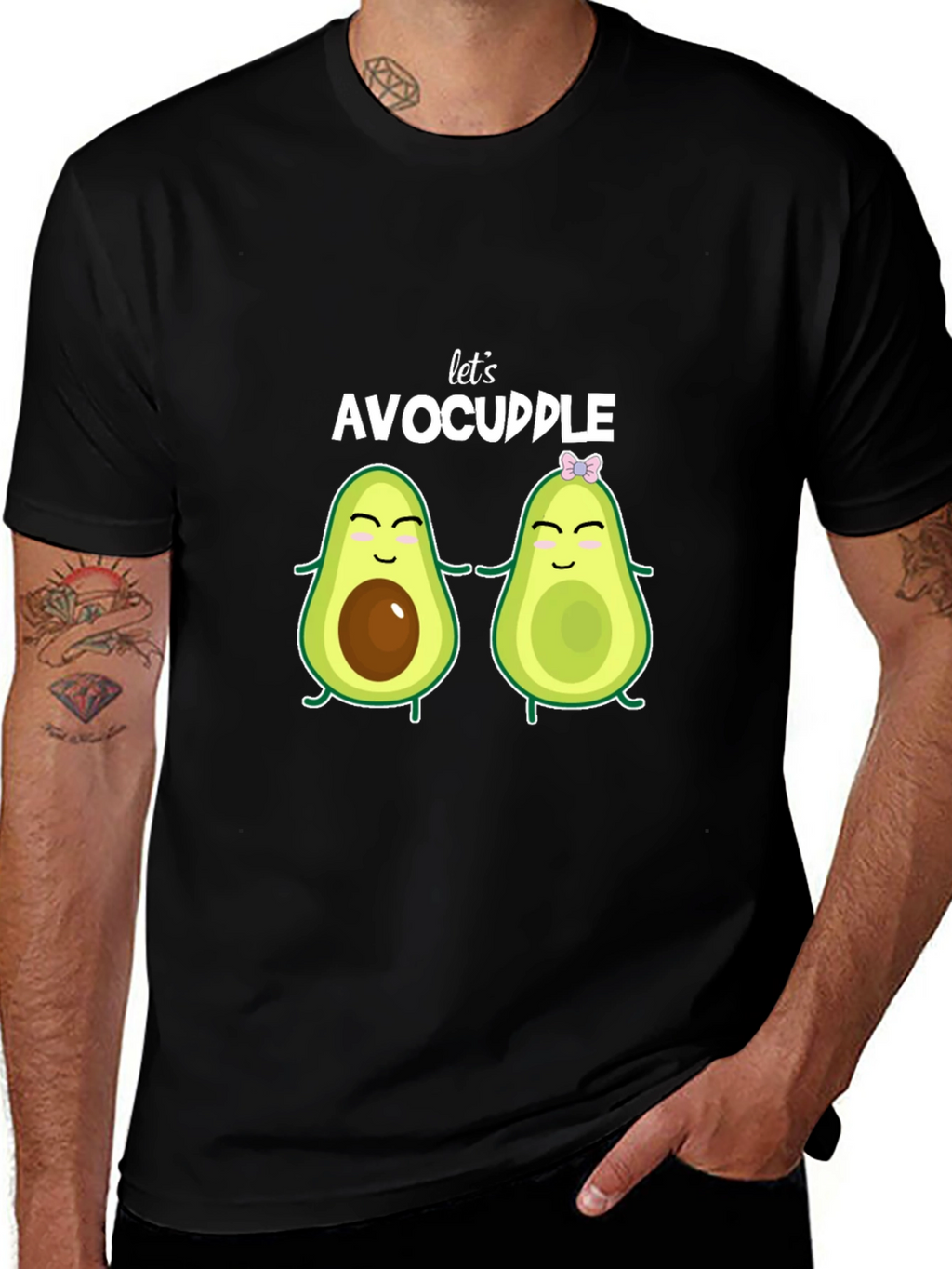 Lets Avocuddle Black T-Shirt
