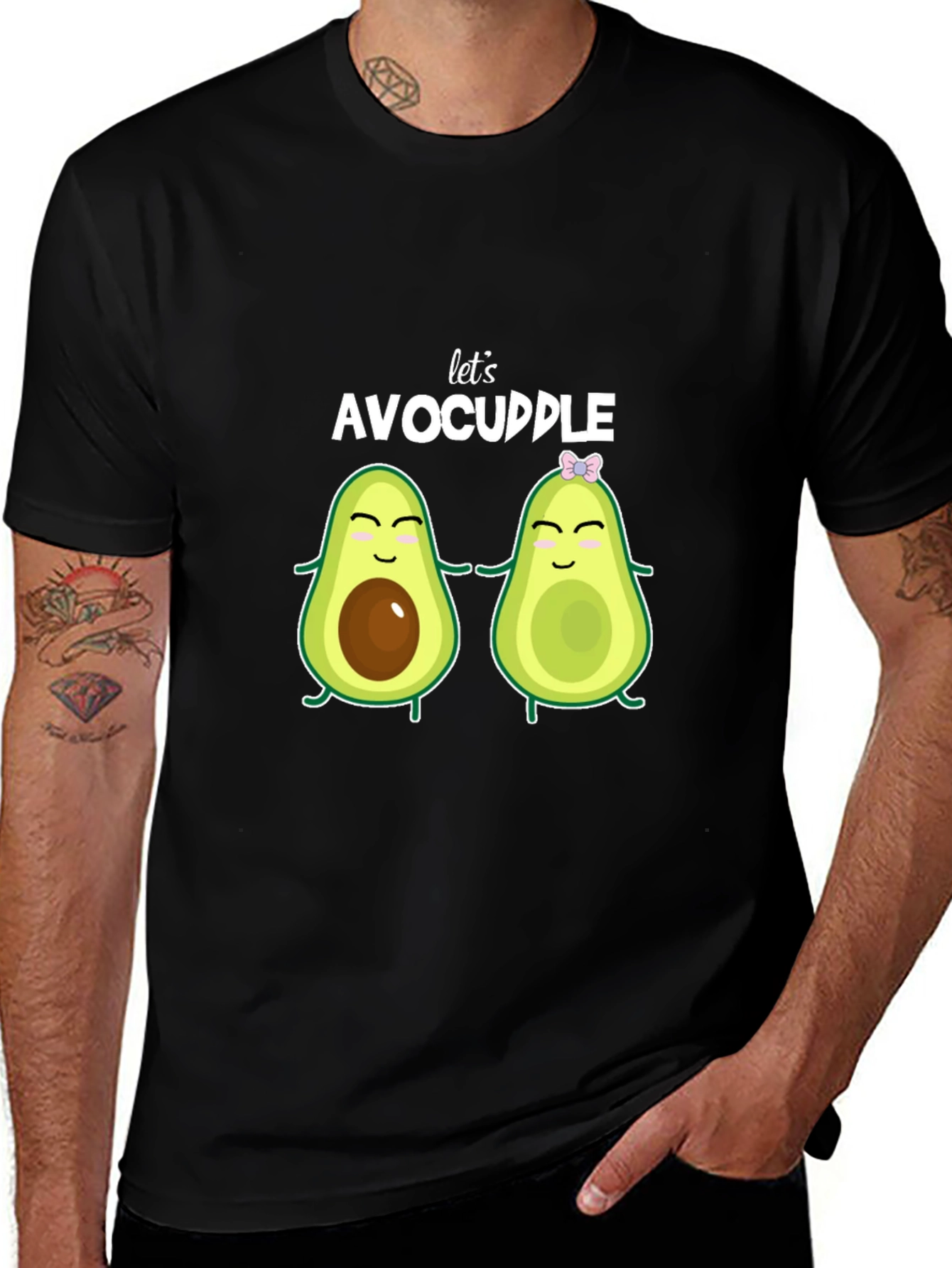 Lets Avocuddle Black T-Shirt