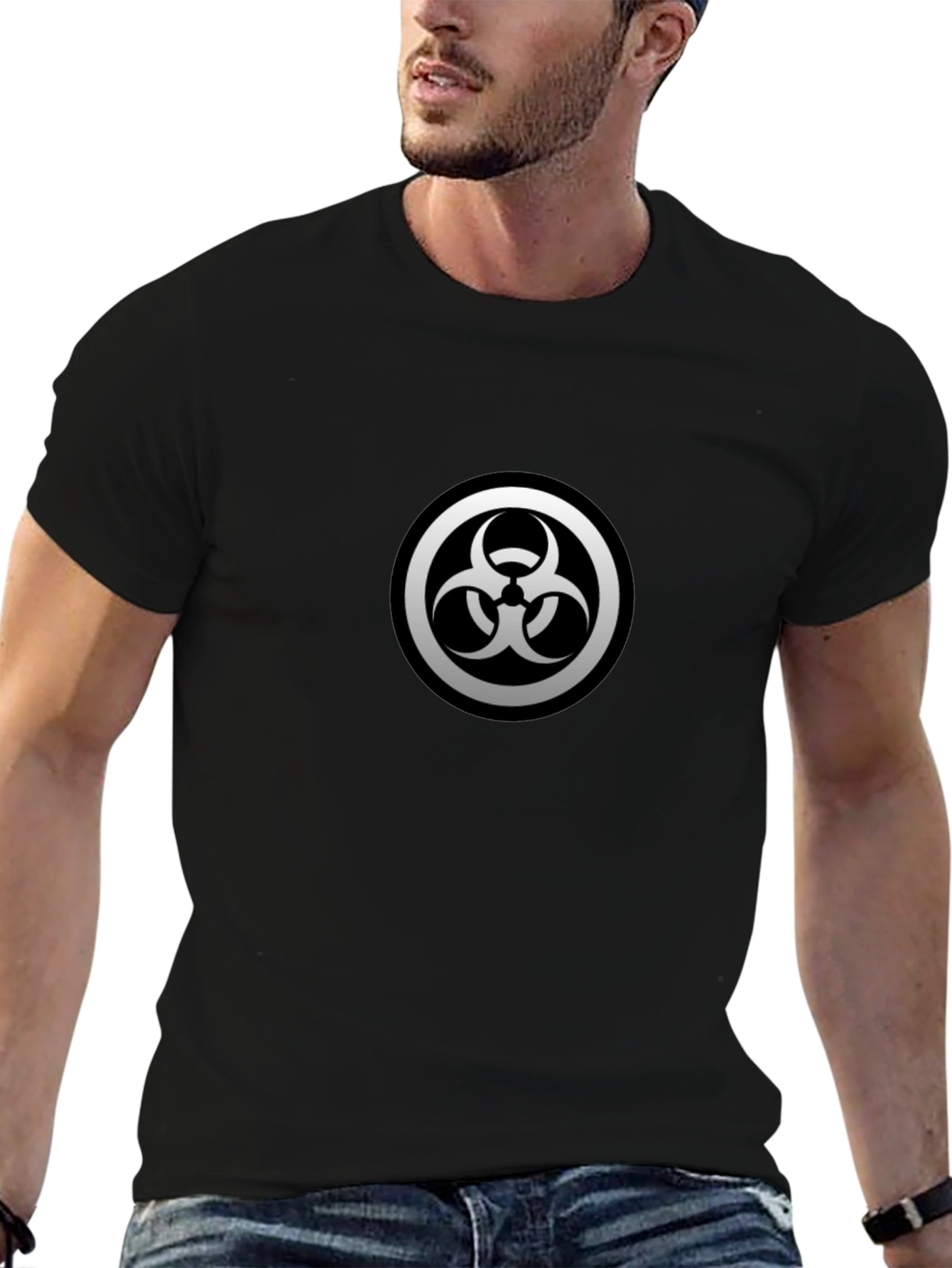 Biohazard Symbol Graphic Black T-Shirt
