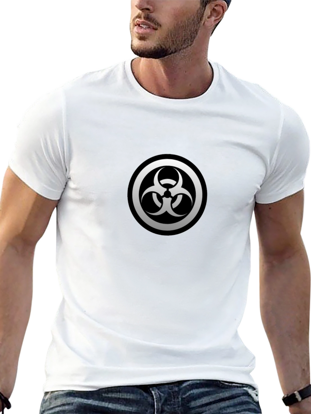 Biohazard Symbol Graphic Black T-Shirt