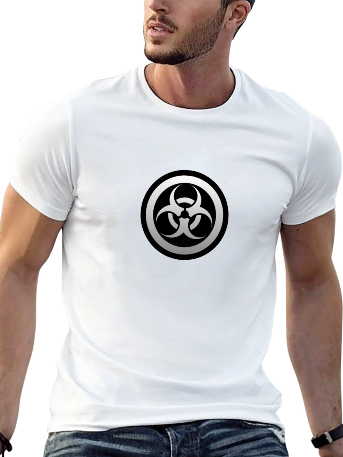 Biohazard Symbol Graphic Black T-Shirt
