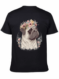 Pug Flower Crown T-Shirt - Mens Graphic Tee