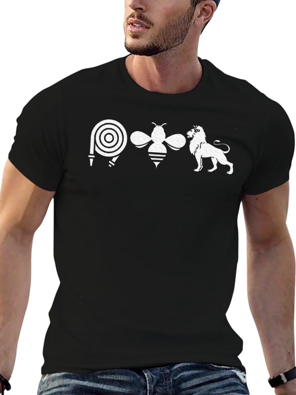 Hose Bee Lion T-Shirt - Black Graphic Tee