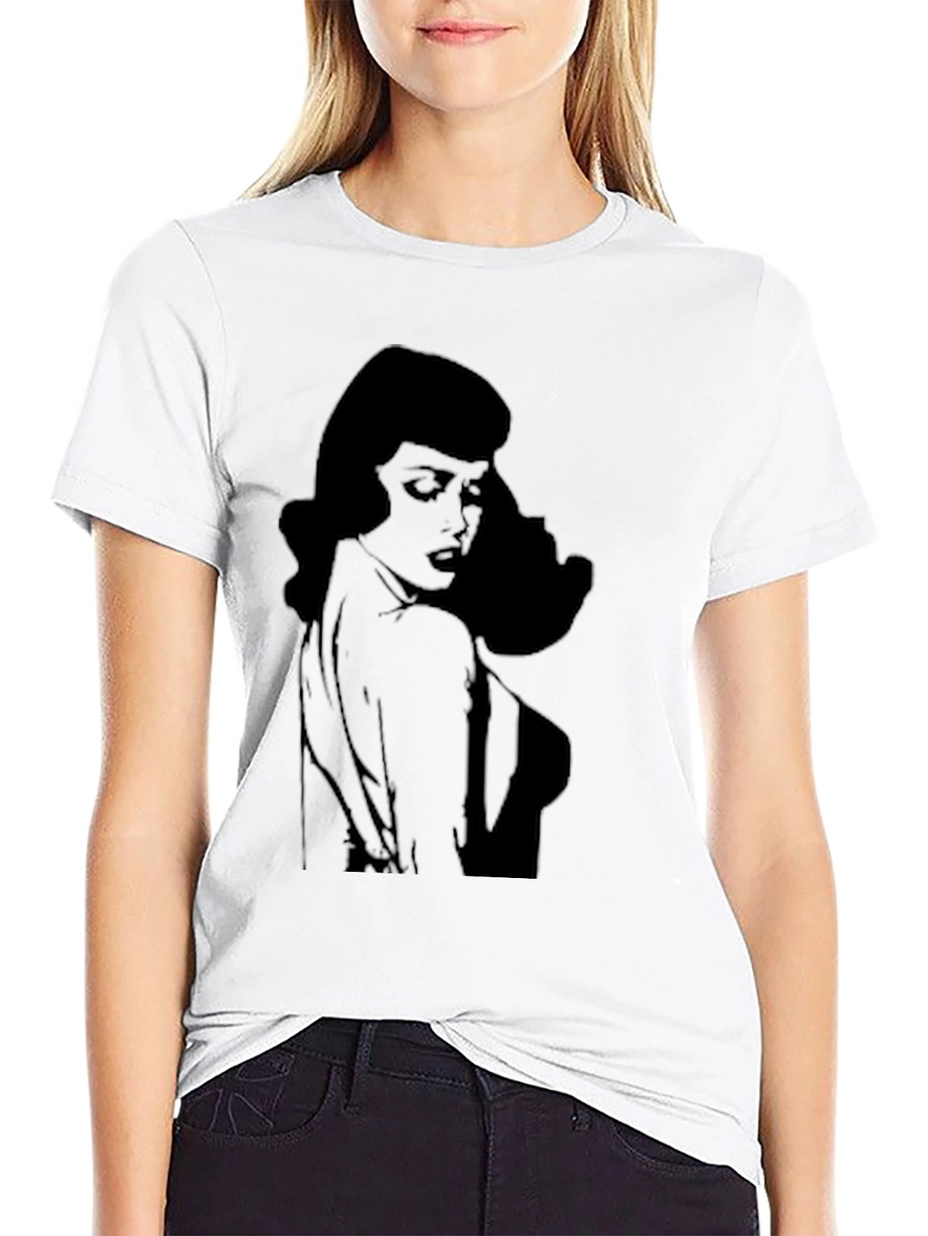 Retro Silhouette Graphic T-Shirt - Black