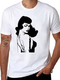 Retro Silhouette Graphic T-Shirt - Black