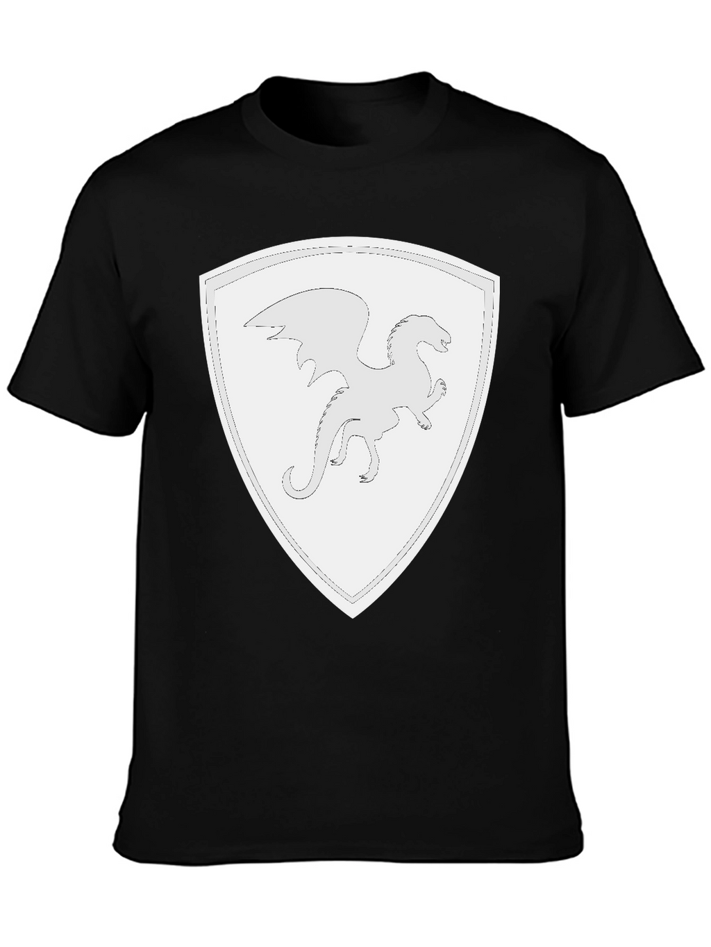 Dragon Shield Black T-Shirt - Fantasy Tee