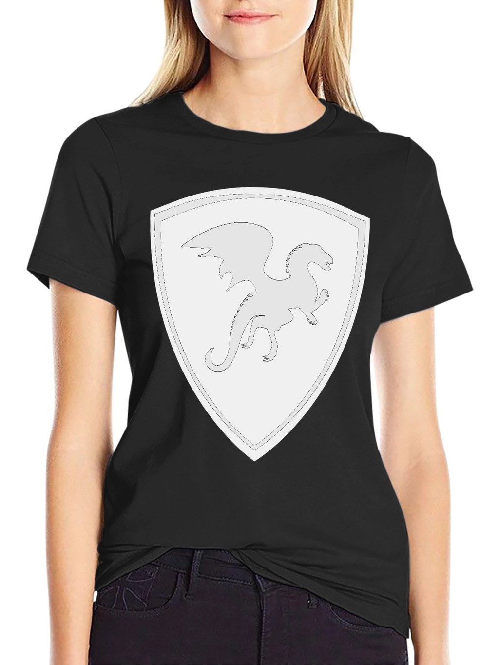 Dragon Shield Black T-Shirt - Fantasy Tee
