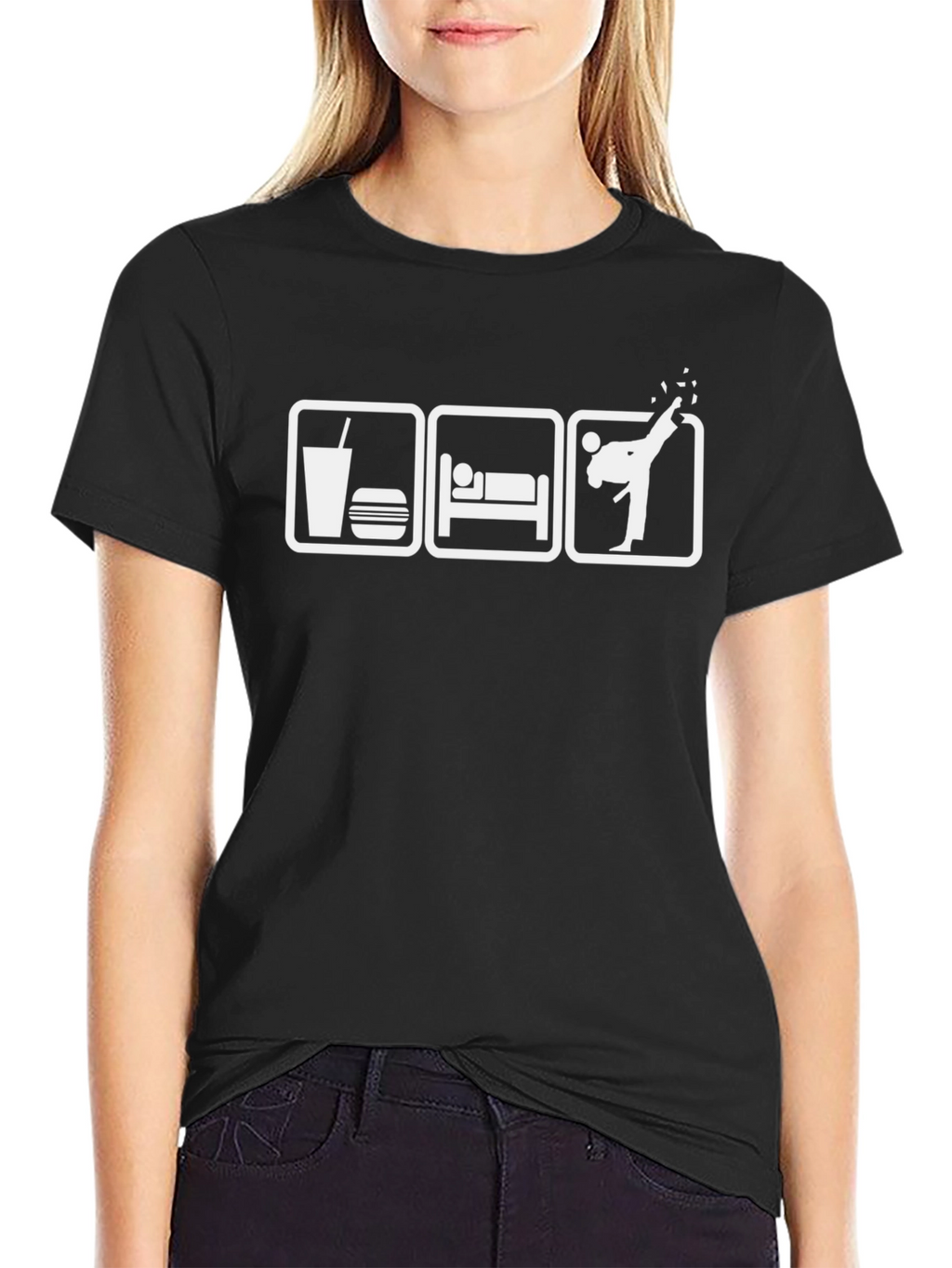 Eat Sleep Karate T-Shirt - Black Martial Arts Tee