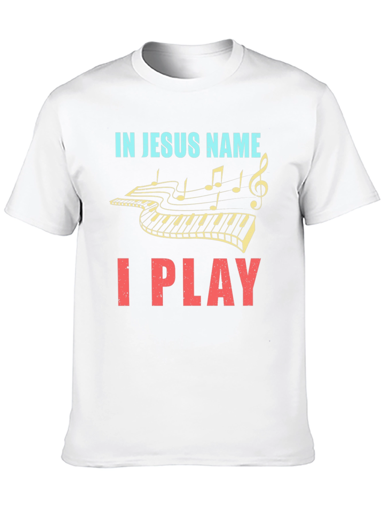 In Jesus Name I Play - Piano T-Shirt