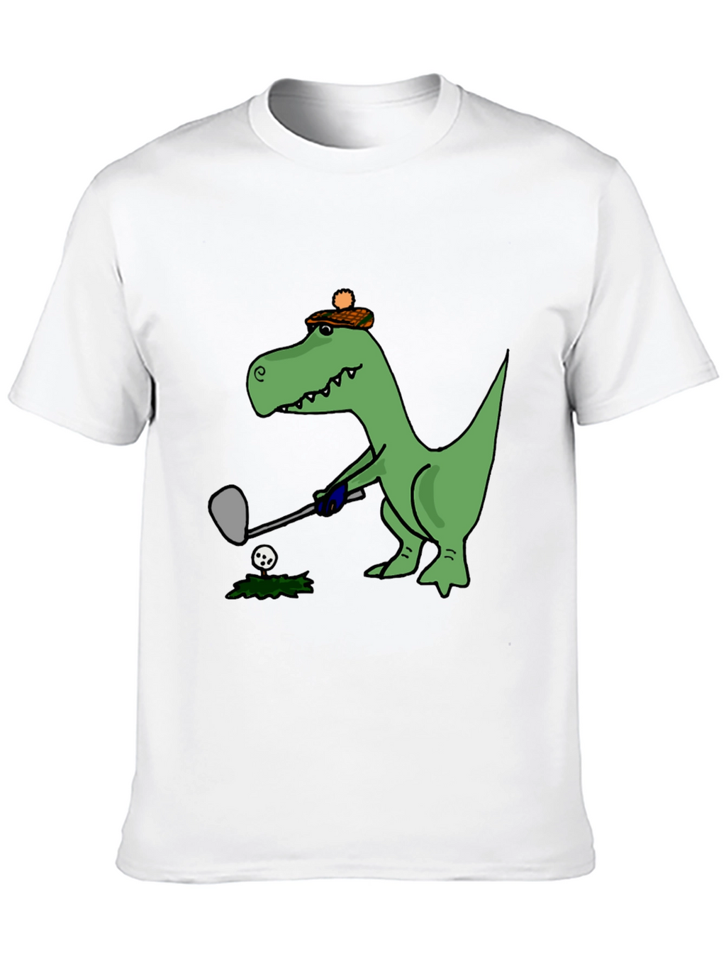 Golfing T-Rex Tee - Black Cotton Novelty Shirt