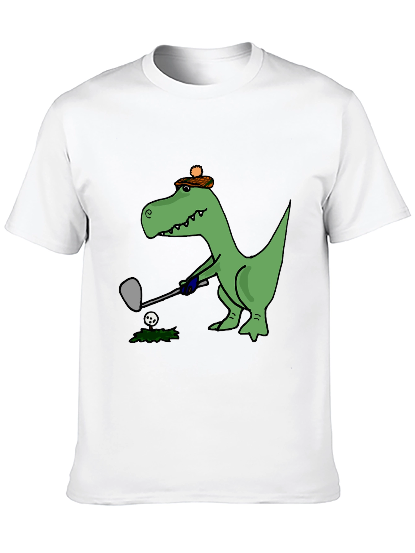 Golfing T-Rex Tee - Black Cotton Novelty Shirt