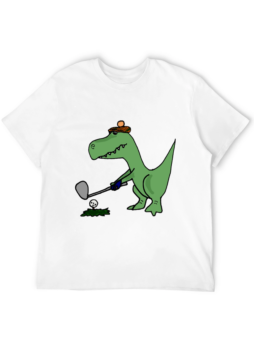 Golfing T-Rex Tee - Black Cotton Novelty Shirt
