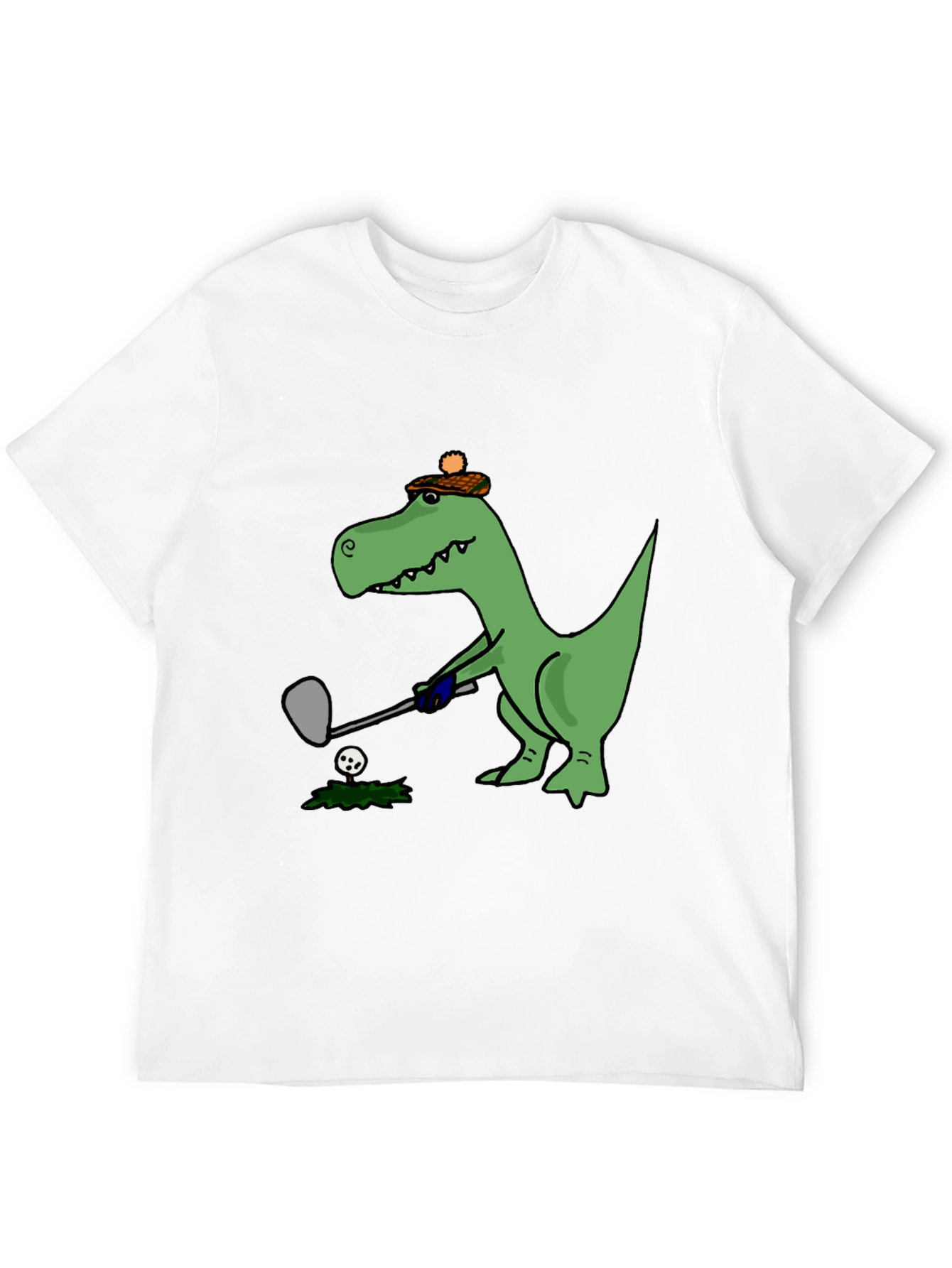 Golfing T-Rex Tee - Black Cotton Novelty Shirt