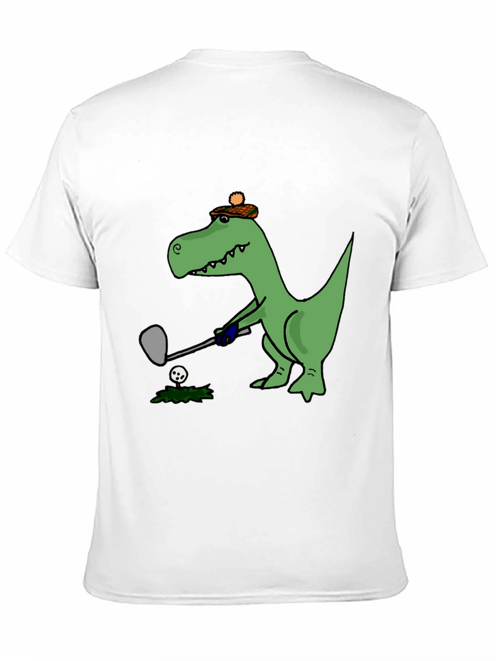 Golfing T-Rex Tee - Black Cotton Novelty Shirt