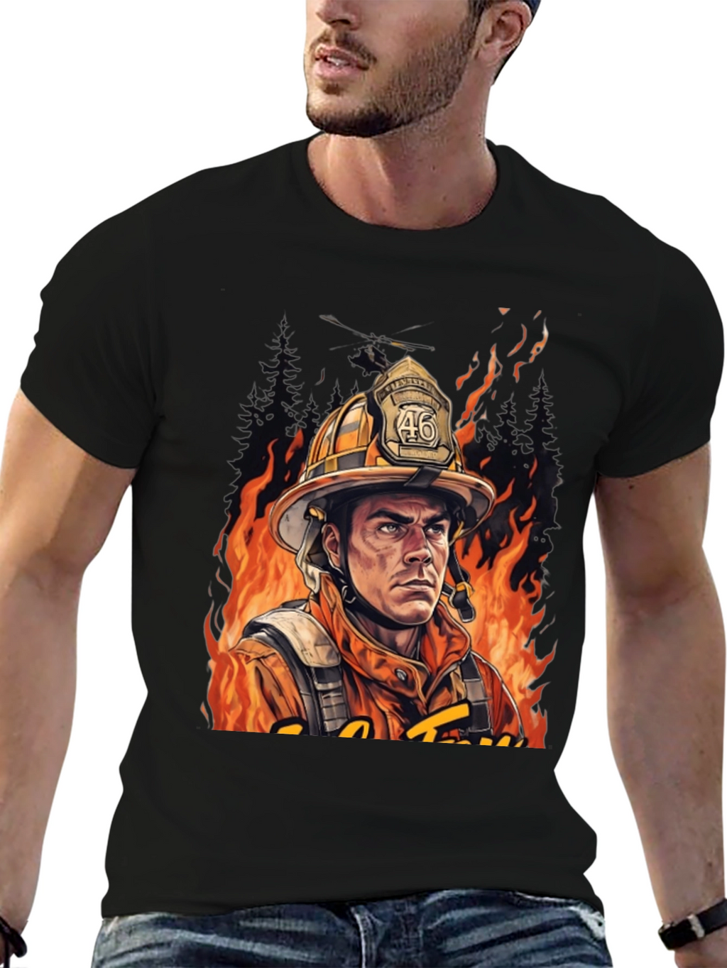 Firefighter Graphic T-Shirt - Courage Under Fire