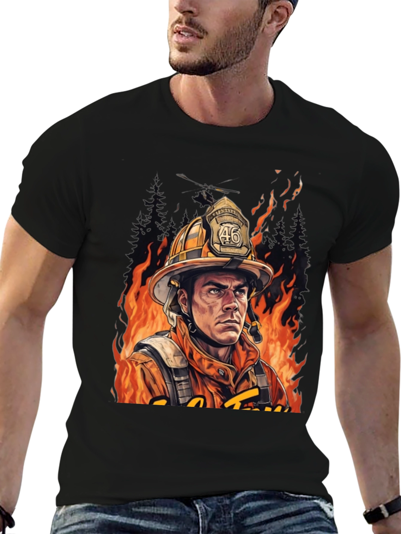 Firefighter Graphic T-Shirt - Courage Under Fire