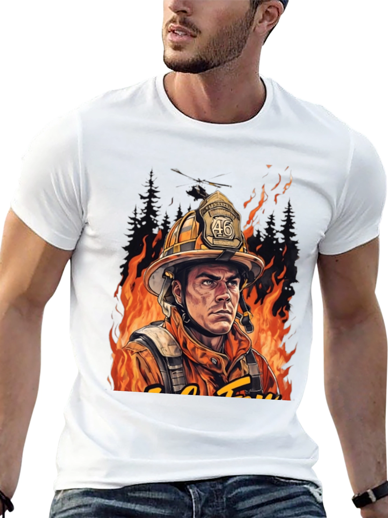 Firefighter Graphic T-Shirt - Courage Under Fire
