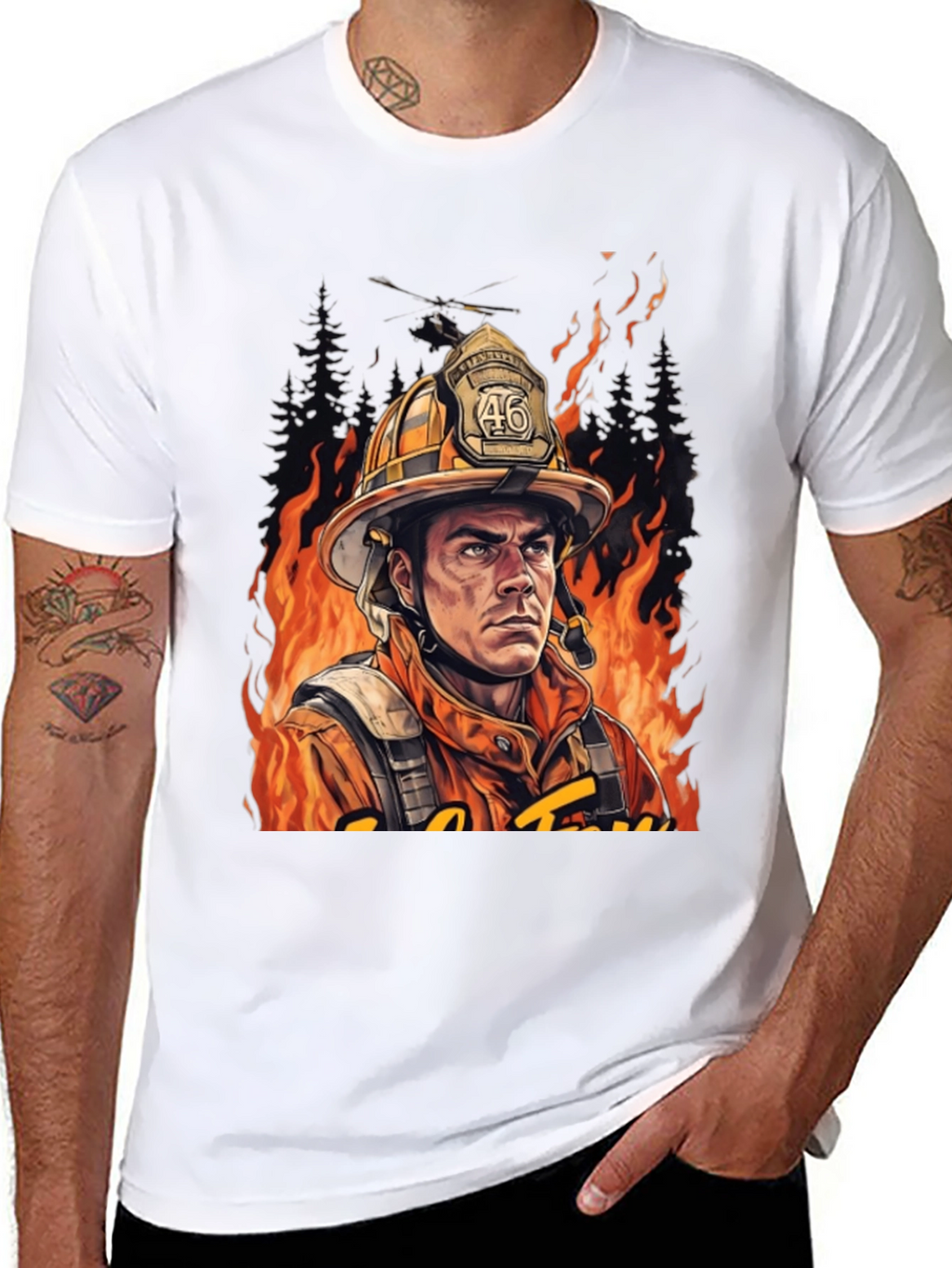 Firefighter Graphic T-Shirt - Courage Under Fire
