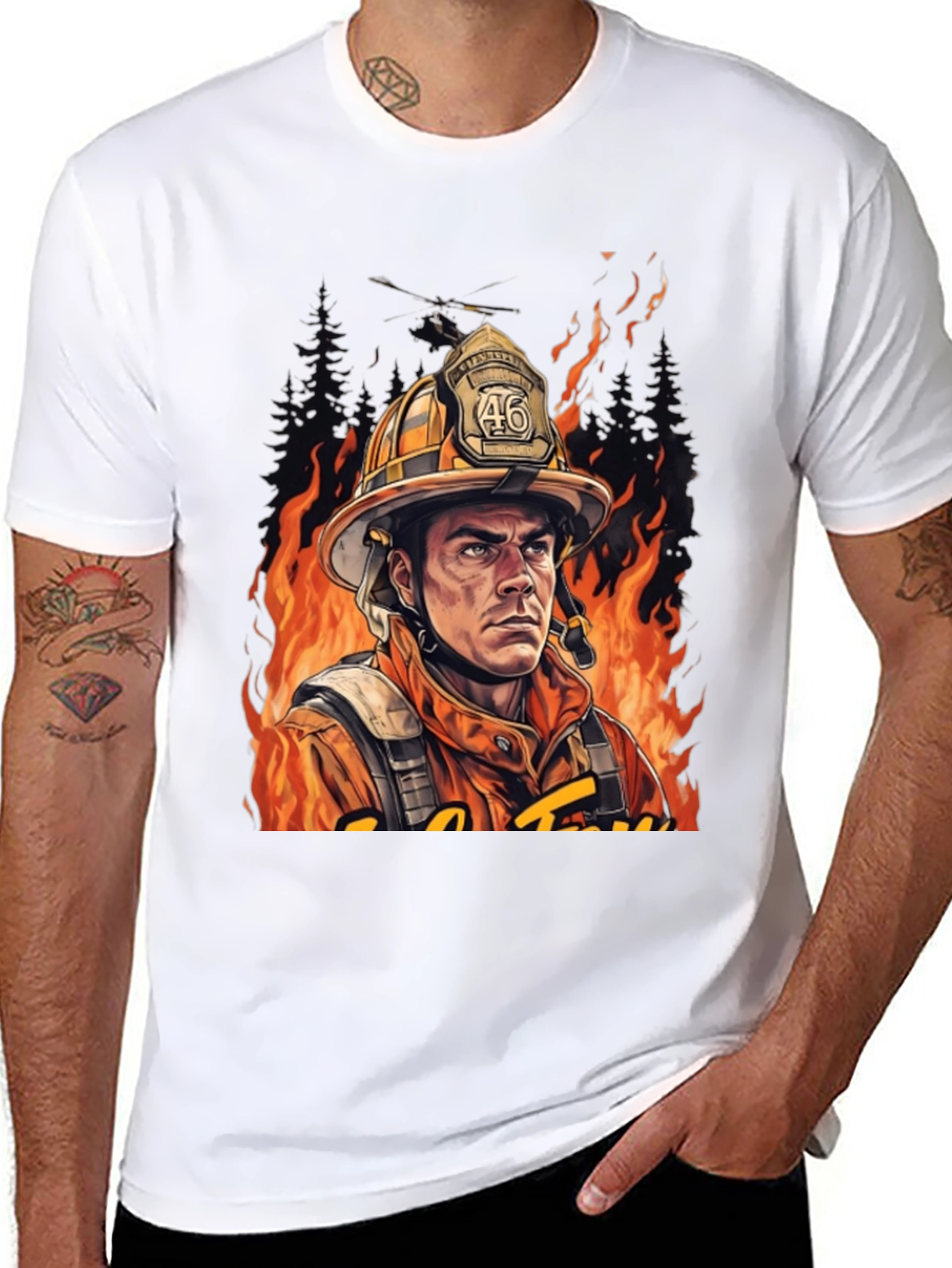 Firefighter Graphic T-Shirt - Courage Under Fire