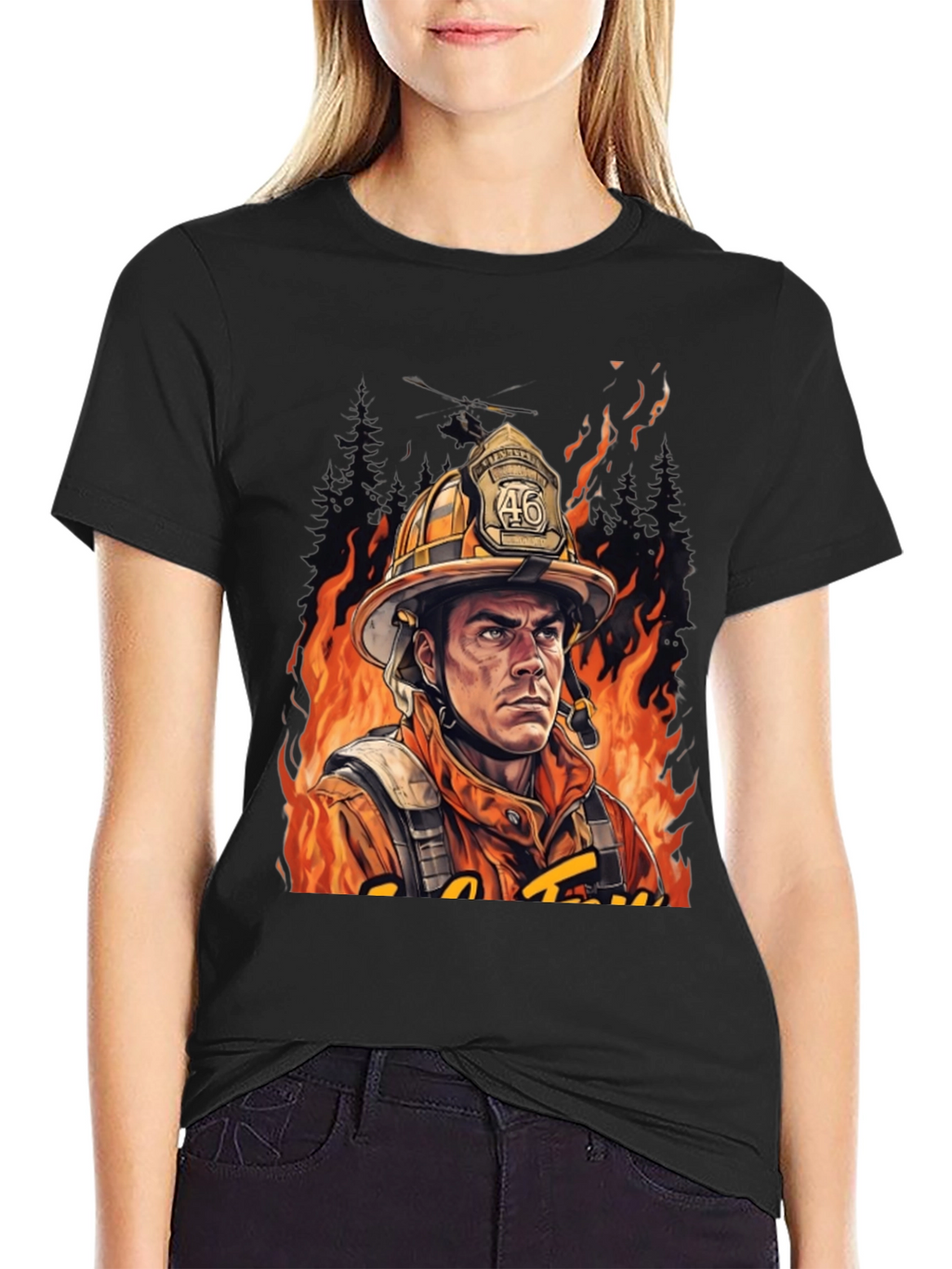 Firefighter Graphic T-Shirt - Courage Under Fire