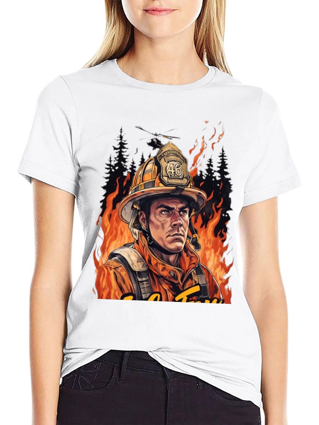 Firefighter Graphic T-Shirt - Courage Under Fire